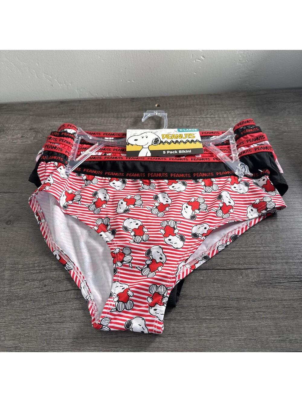 Peanuts Assorted 5 Pack Cotton Blend Bikini Panties XL